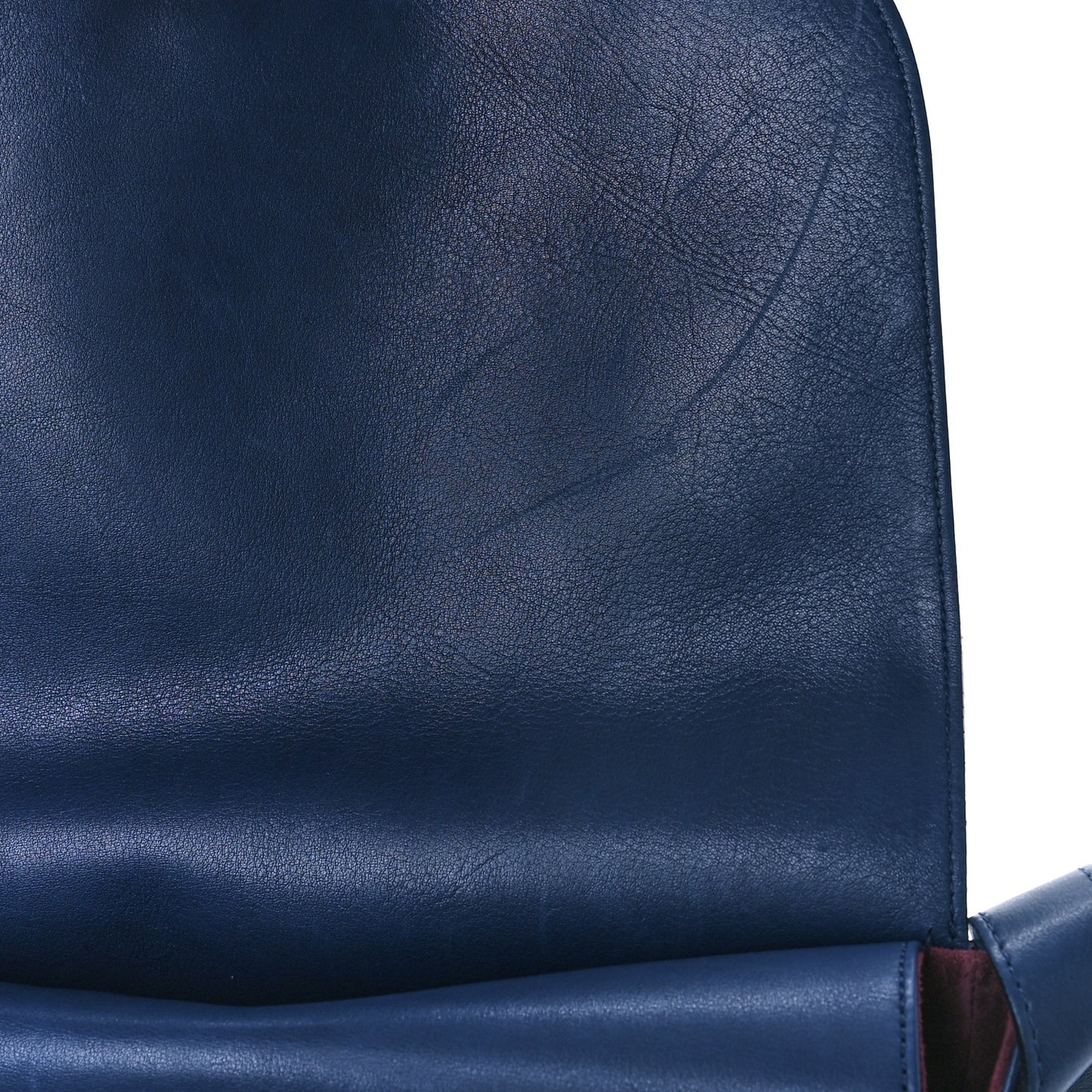 Calfskin Stitched Messenger Flap Bag Navy