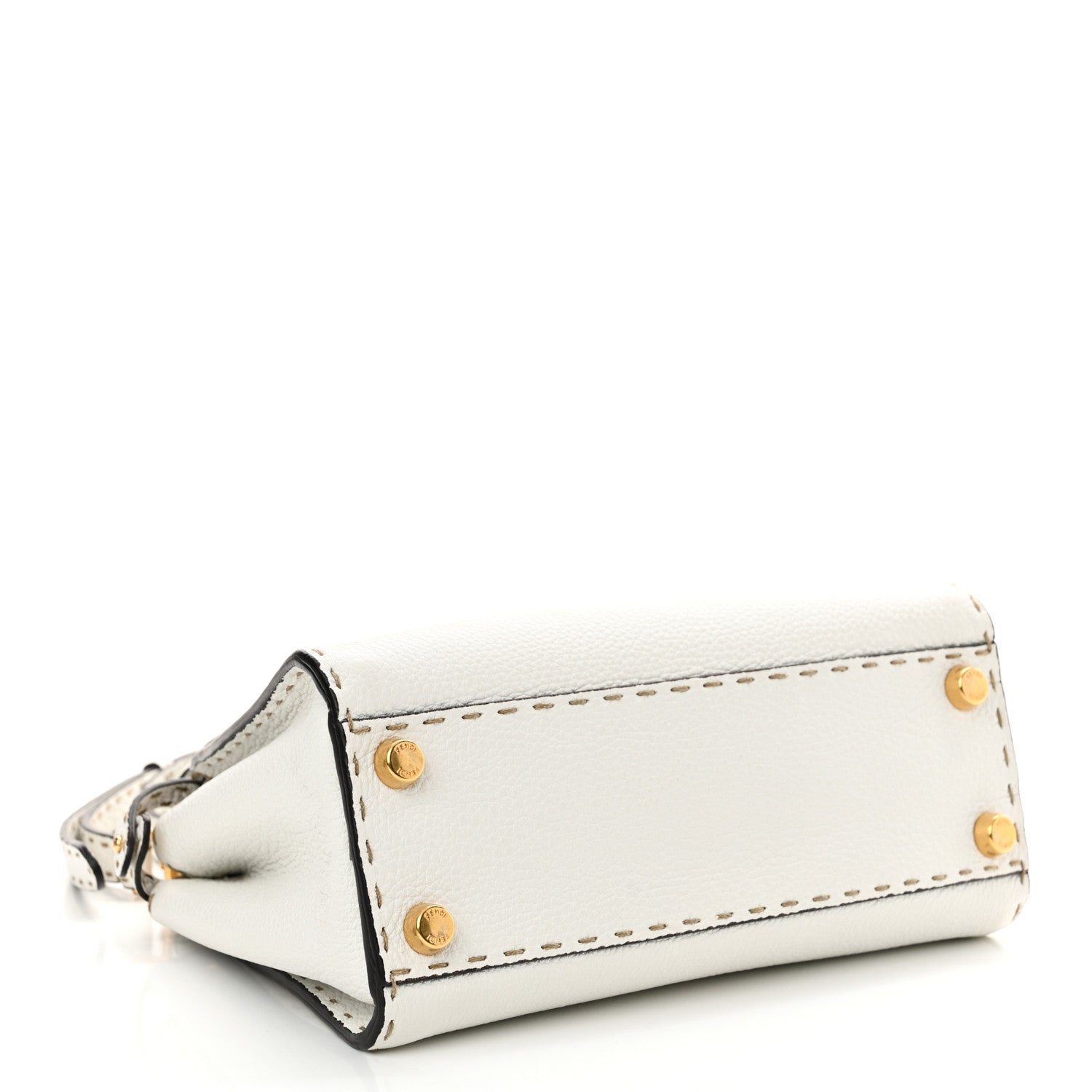Fendi Cuoio Romano Selleria Mini Peekaboo Iconic Satchel White 4 of 10