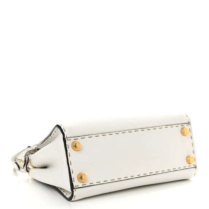 Fendi Cuoio Romano Selleria Mini Peekaboo Iconic Satchel White 4 of 10