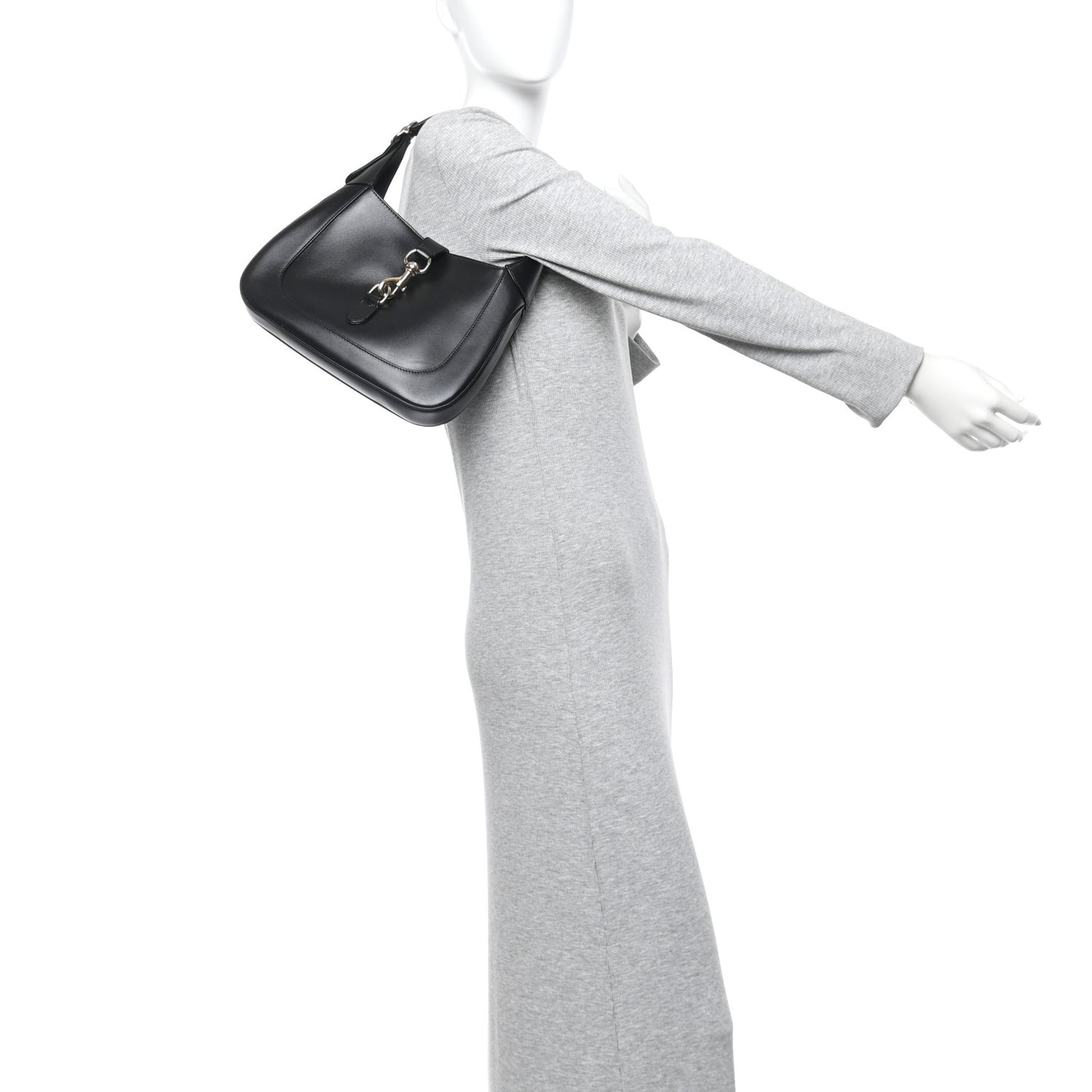 Calfskin Small Jackie Shoulder Bag Black