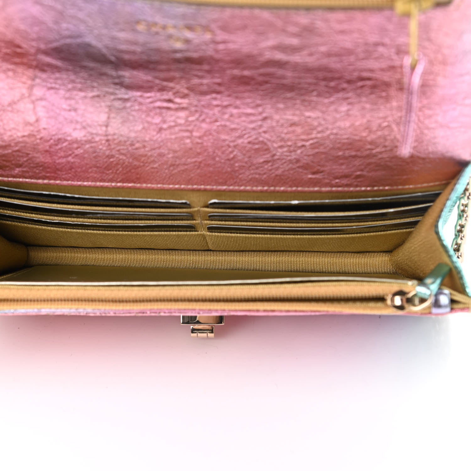 Chanel Metallic Goatskin Quilted 2.55 Reissue Wallet on Chain WOC Multicolor 5 of 12