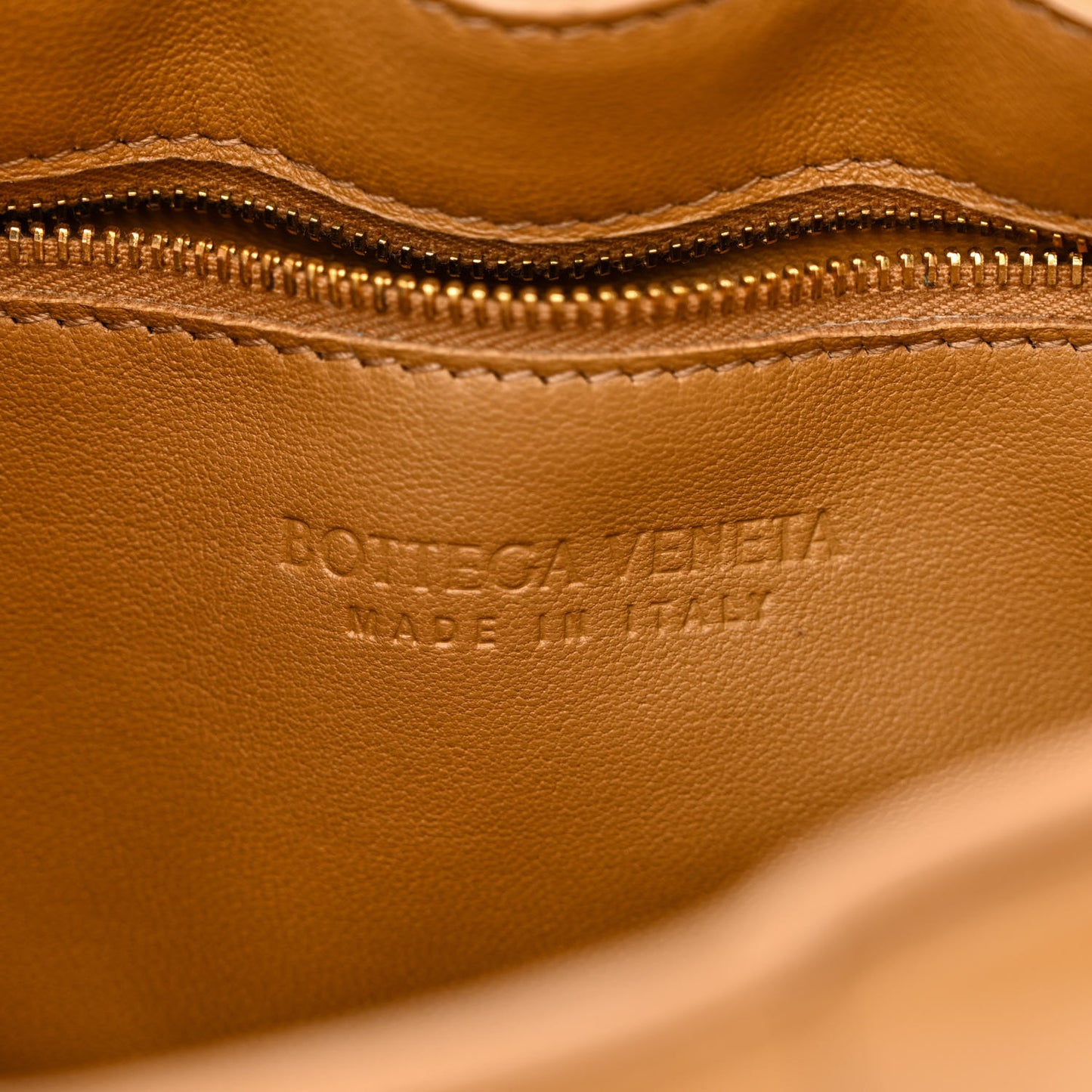 Nappa Maxi Intreccio Padded Cassette Crossbody Bag Caramel