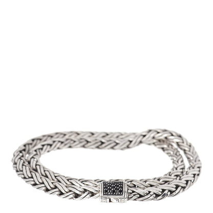 John Hardy Sterling Silver Black Sapphire Classic Chain Wrap Bracelet 1 of 4