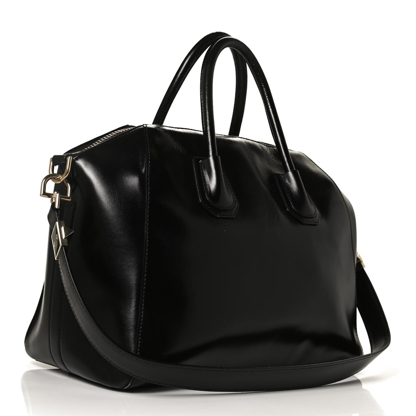 Shiny Lord Calfskin Medium Antigona Black