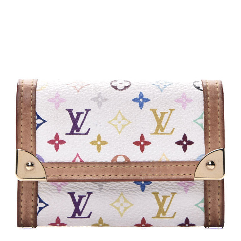 Monogram Multicolor Porte-Monnaie Plat Coin Purse White