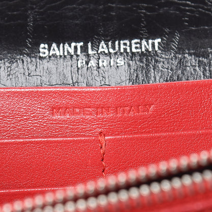 Saint Laurent Ribbed Calfskin Opium Monogram Chain Wallet Black 7 of 17