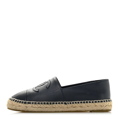 Chanel Lambskin CC Espadrilles 37 Navy Blue 1 of 12
