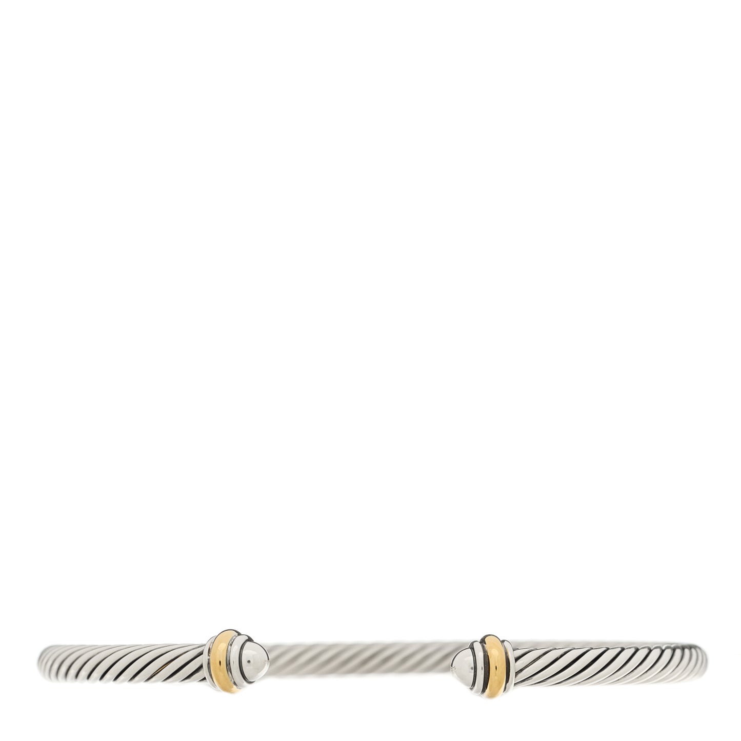 Sterling Silver 18K Yellow Gold 4mm Cable Classics Bracelet