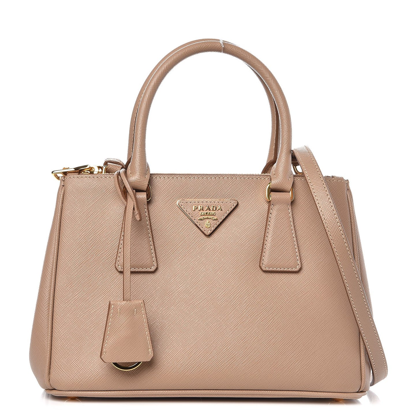 Saffiano Mini Galleria Double Zip Tote Cammeo