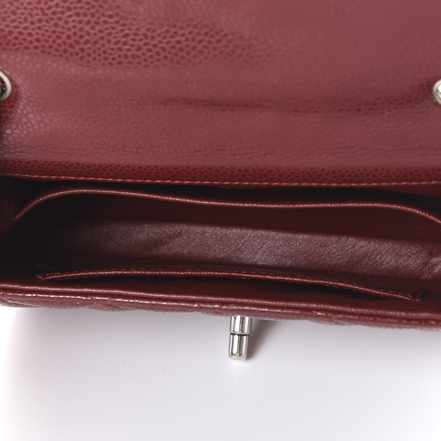 Chanel Caviar Quilted Extra Mini Flap Burgundy 4 of 9