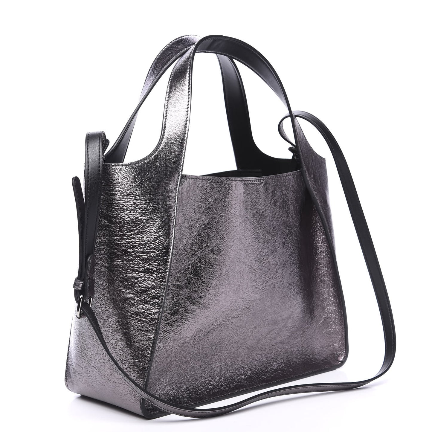 Metallic Eco Alter Nappa Perforated Logo Crossbody Silver