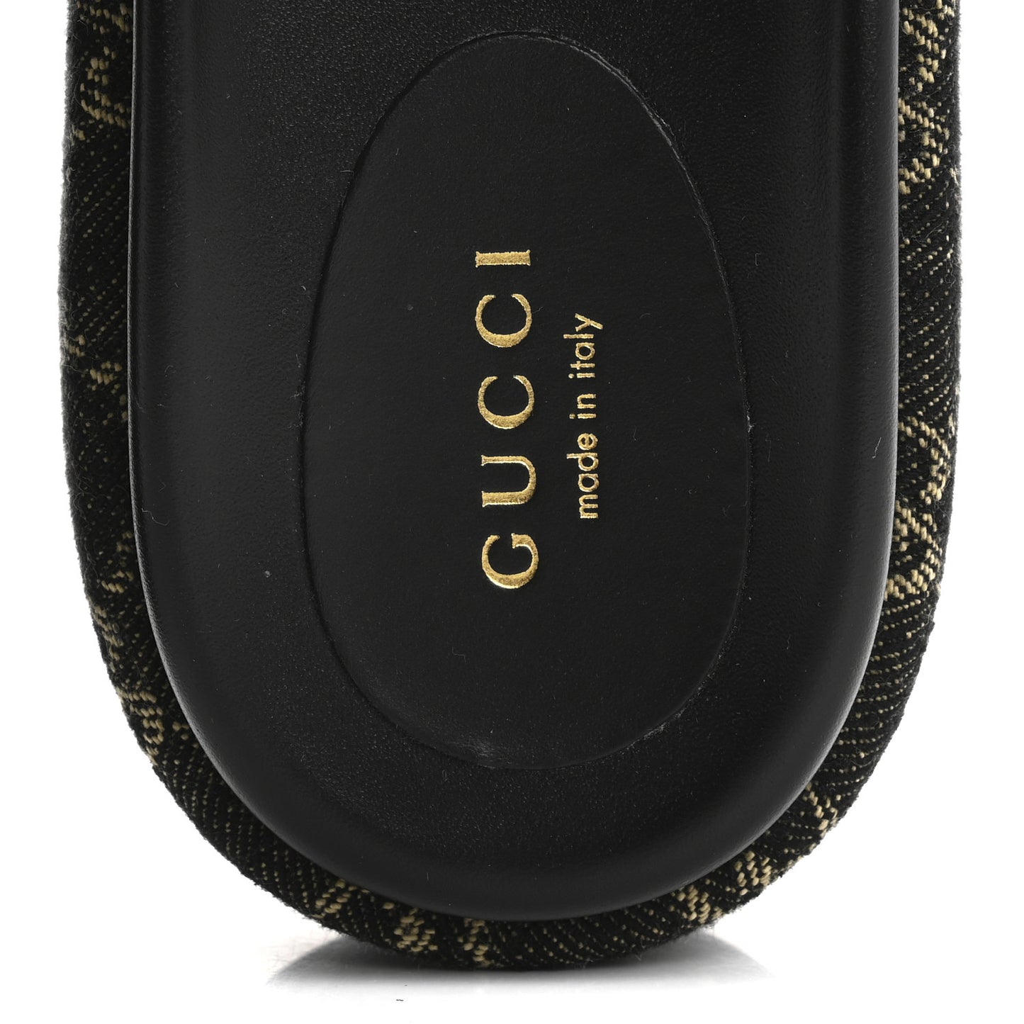 Jacquard Black Denim GG Monogram Angelina Platform 55mm Slide Sandals 36 Black Ivory