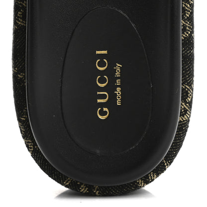 Gucci Jacquard Black Denim GG Monogram Angelina Platform 55mm Slide Sandals 36 Black Ivory 7 of 10