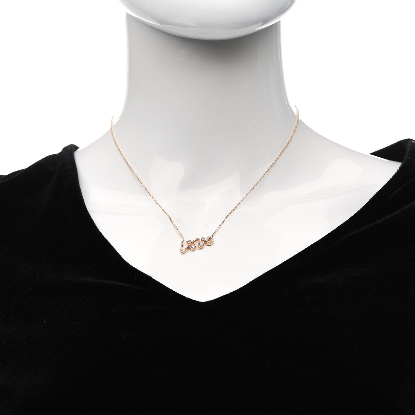 18K Rose Gold Diamond Small Paloma's Graffiti Love Pendant Necklace