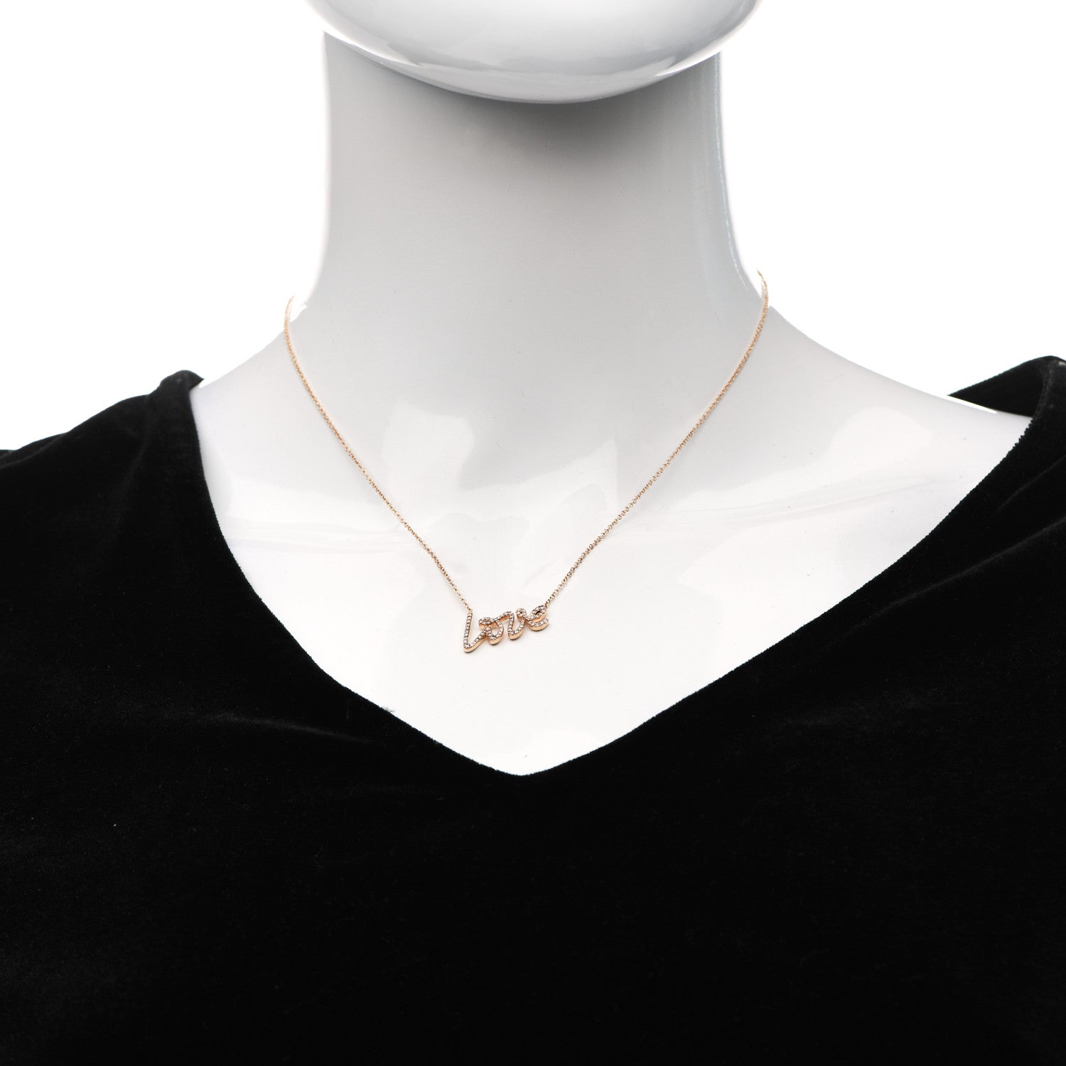 Tiffany 18K Rose Gold Diamond Small Paloma's Graffiti Love Pendant Necklace 2 of 6
