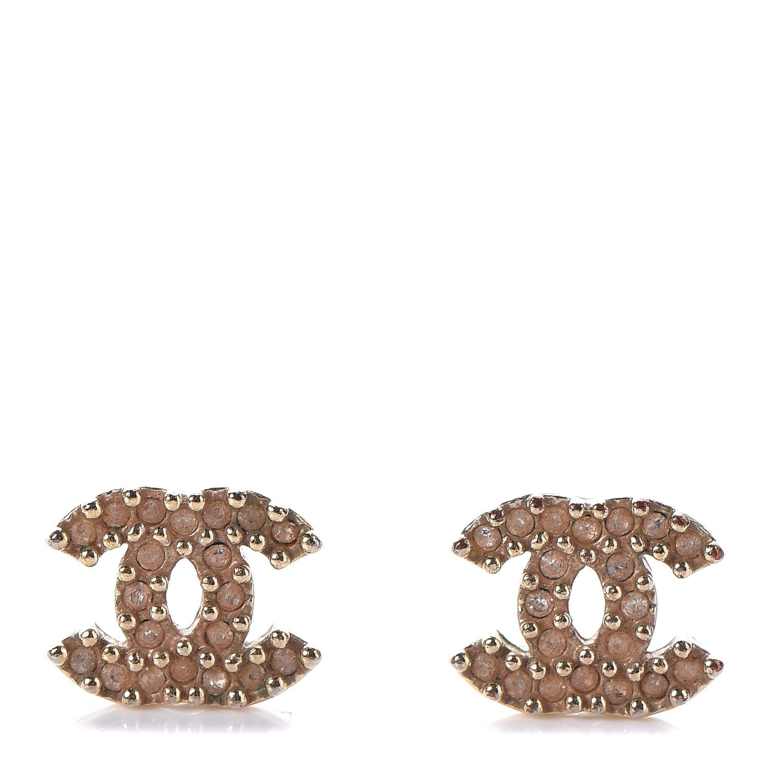 Chanel Crystal CC Earrings Gold 1 of 5