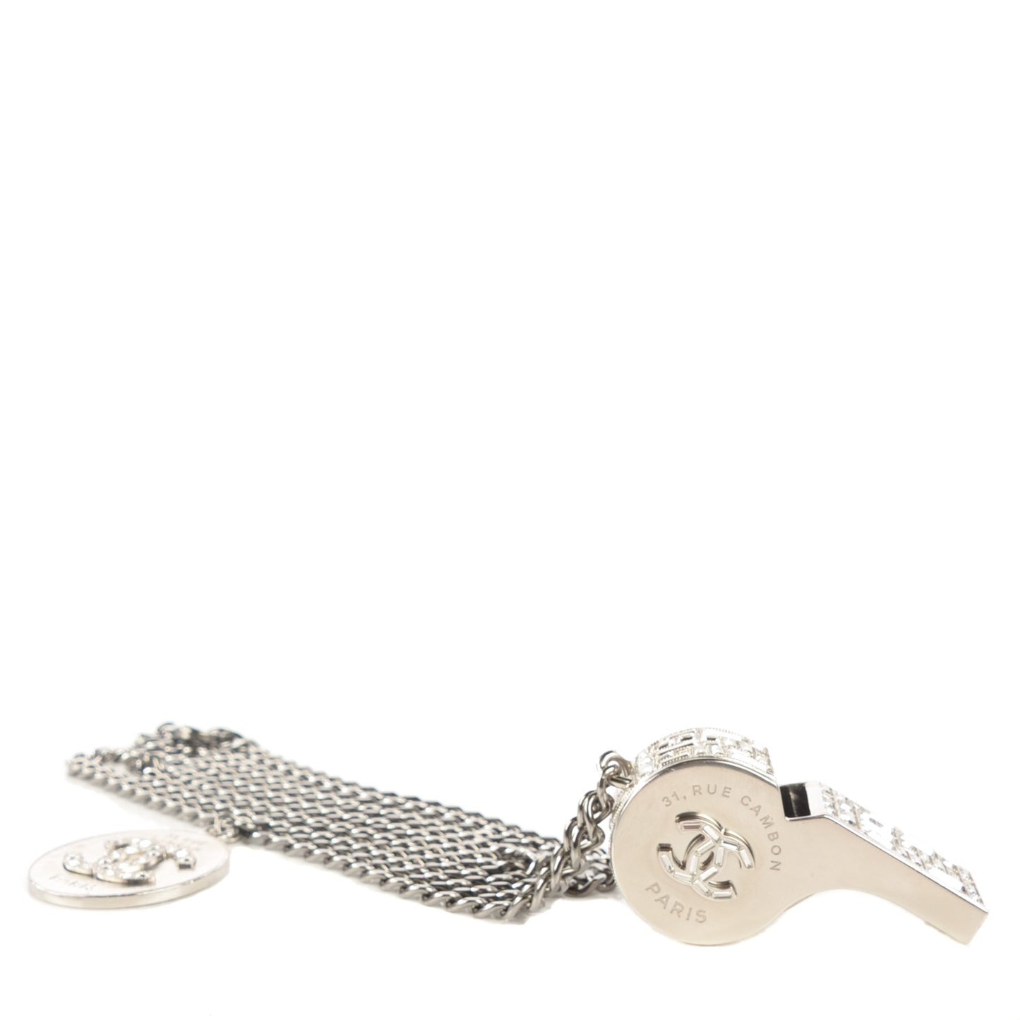 Crystal CC Whistle Pendant Necklace