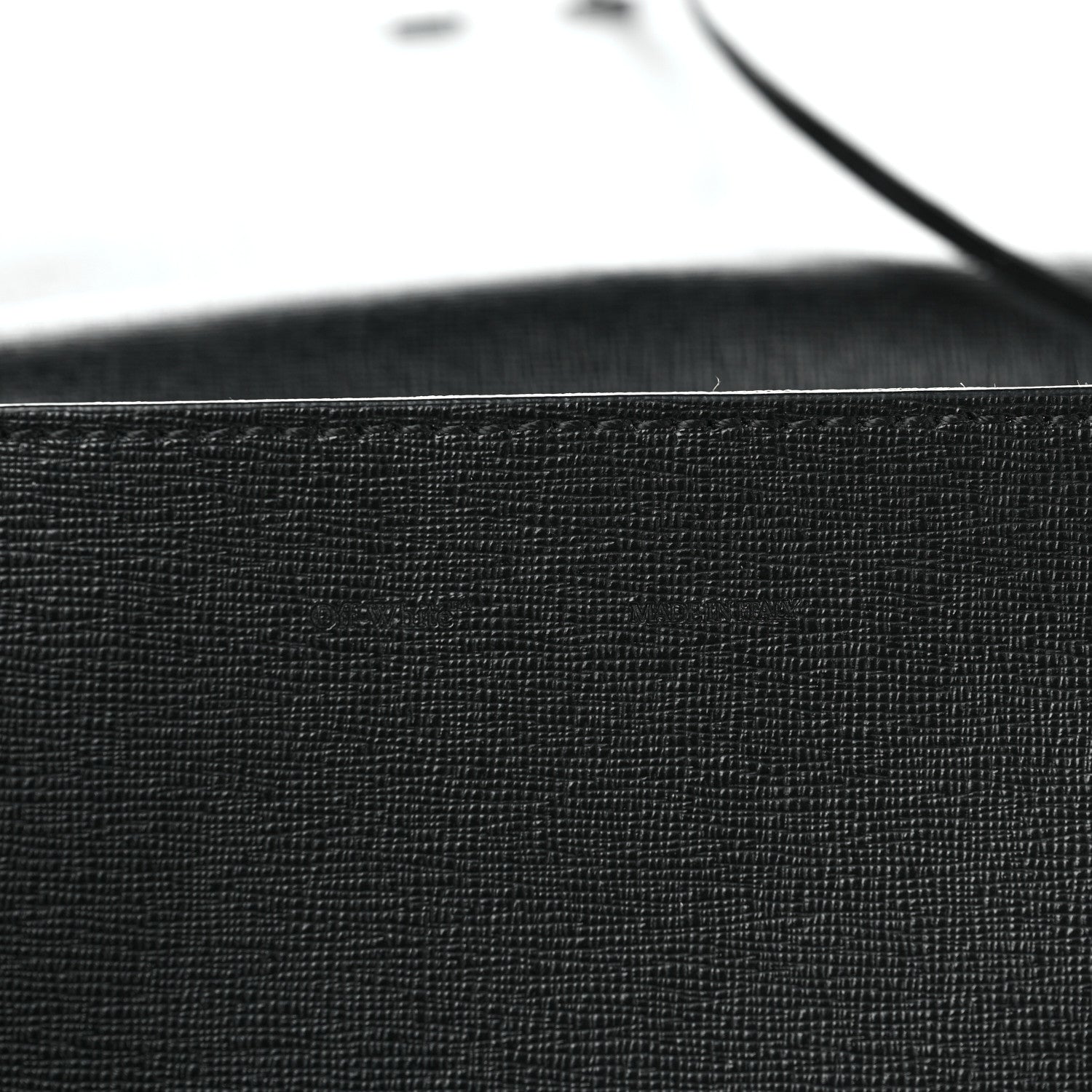 Off-White Calfskin Diag Flap Bag Black White 8 of 9