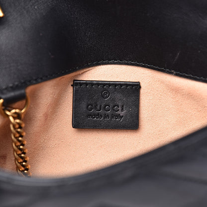 Gucci Calfskin Matelasse Super Mini GG Marmont Shoulder Bag Black 6 of 11