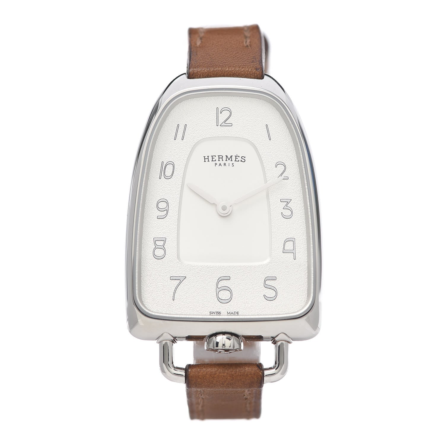 Hermes Stainless Steel Barenia 26mm Galop Quartz Watch Fauve 1 of 7