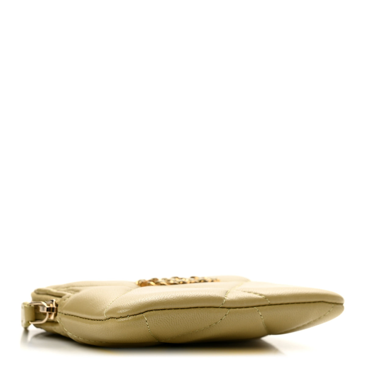 Chanel Lambskin Quilted Chanel 19 Zip Card Holder Wallet Light Green 4 of 7