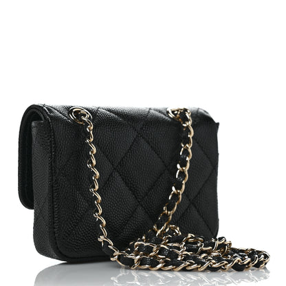 Chanel Caviar Quilted Flap Classic Belt Bag Black 2 of 9