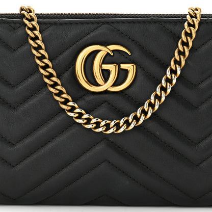 Gucci Calfskin Matelasse Mini GG Marmont Chain Bag Black 7 of 11