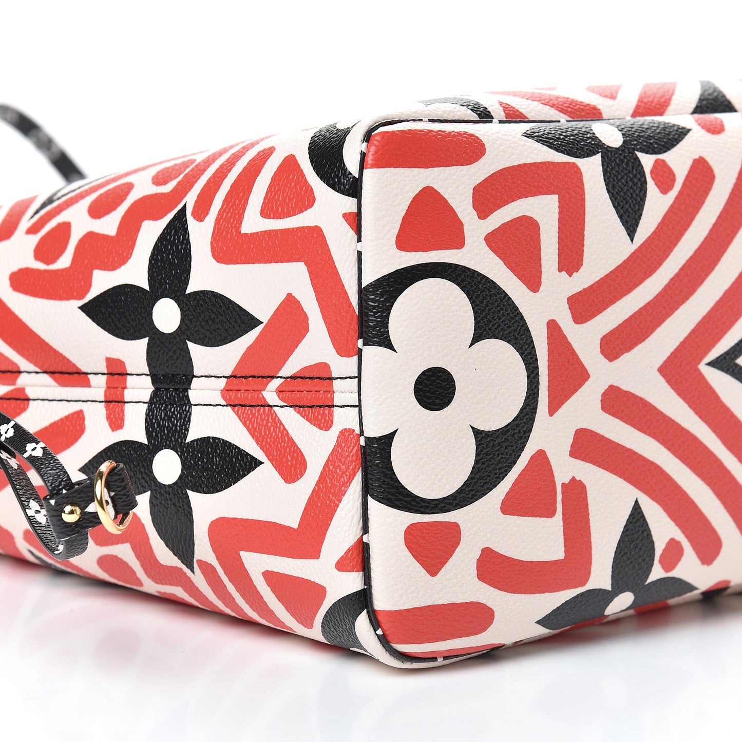Monogram Giant Crafty Neverfull MM Creme Rouge Black