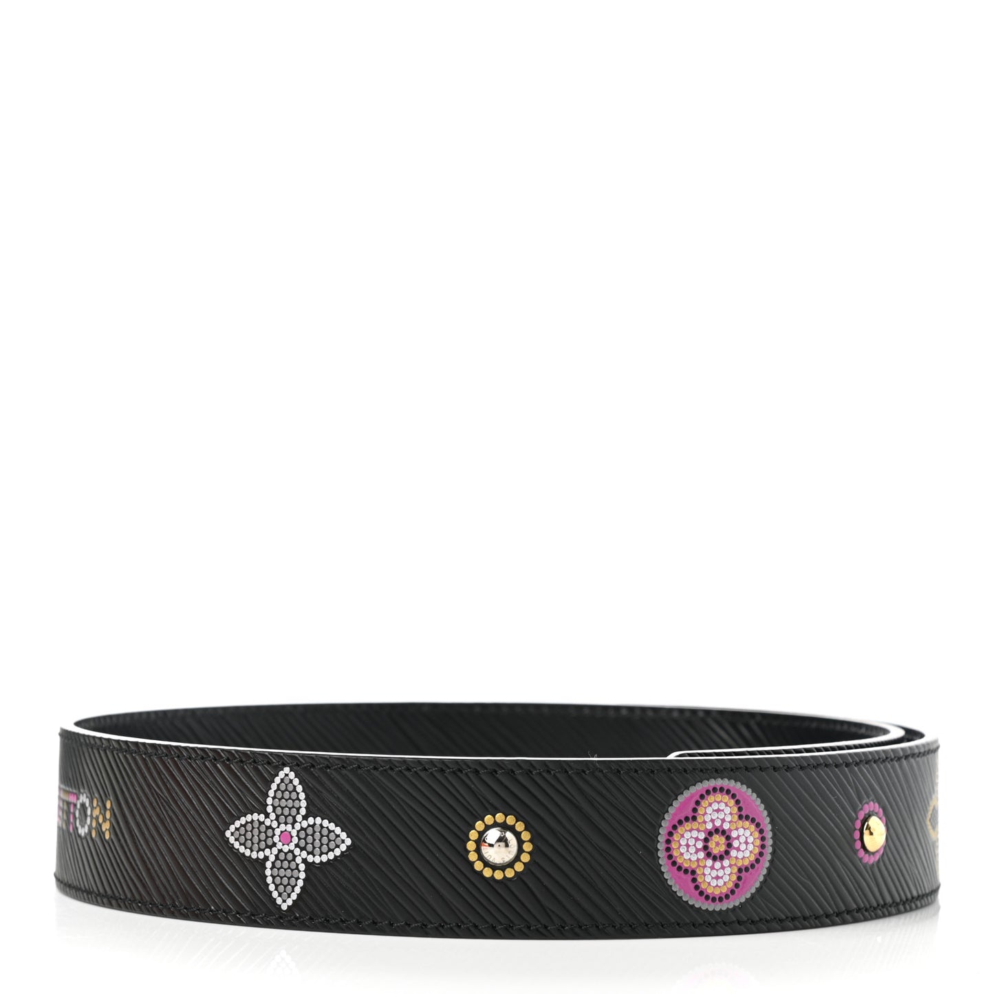 Epi Bead Embroidery Print Bandouliere Shoulder Strap Black