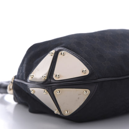 Gucci Monogram Medium Indy Top Handle Hobo Black 7 of 12