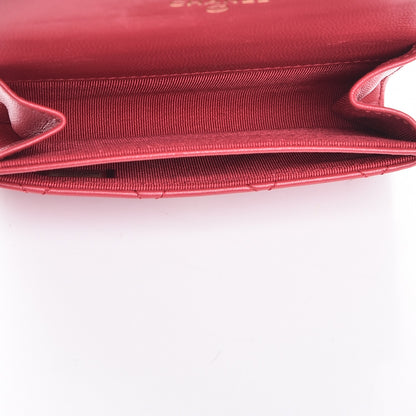Chanel Lambskin Quilted Flap Card Holder Dark Pink 5 of 9