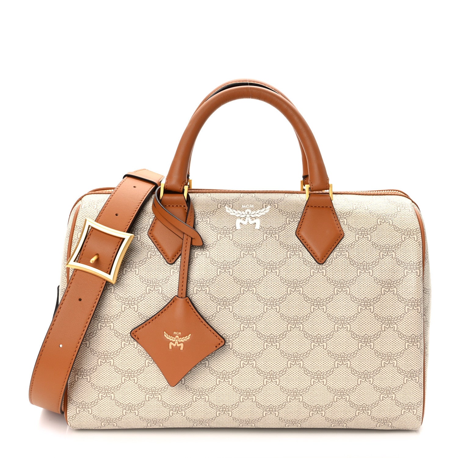MCM Lauretos Medium Ella Boston Oatmeal 1 of 9