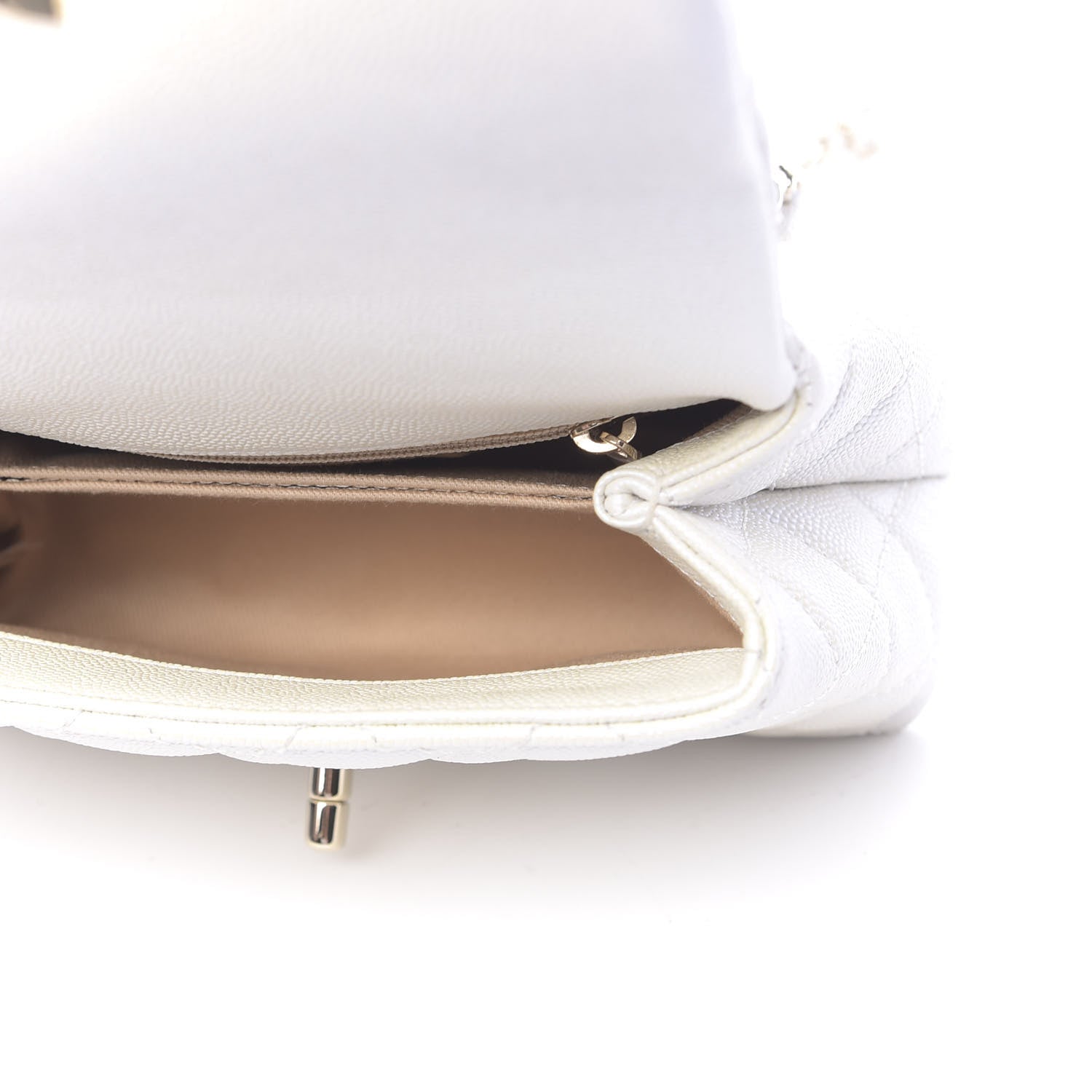 Chanel Iridescent Caviar Quilted Extra Mini Coco Handle Flap Ivory 5 of 11