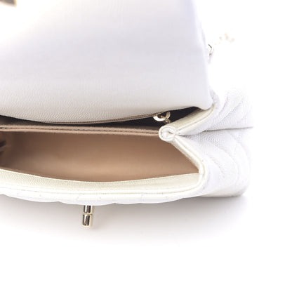 Chanel Iridescent Caviar Quilted Extra Mini Coco Handle Flap Ivory 5 of 11