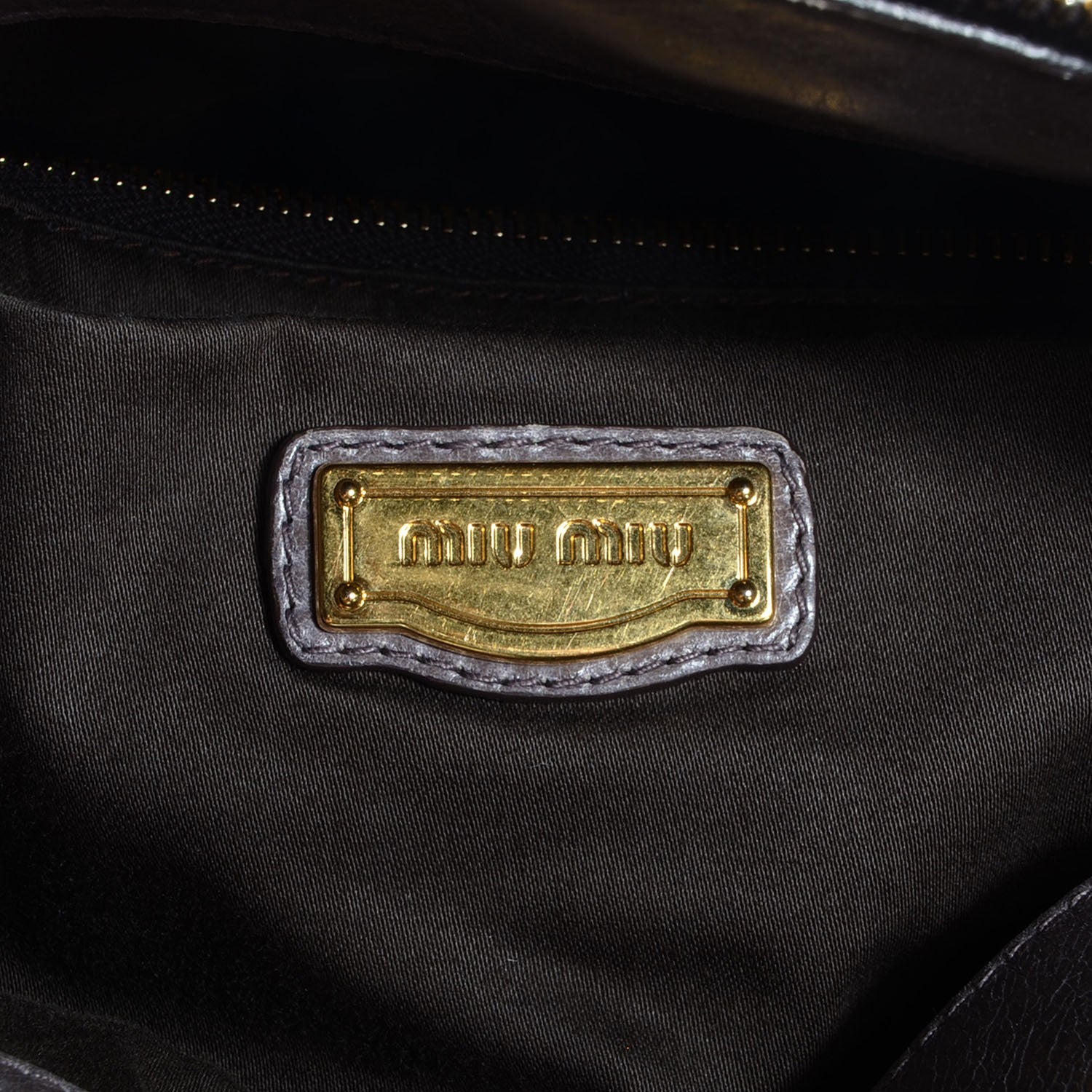 Miu Miu Vitello Lux Medium Bow Bag Fumo 6 of 8