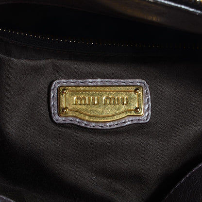 Miu Miu Vitello Lux Medium Bow Bag Fumo 6 of 8