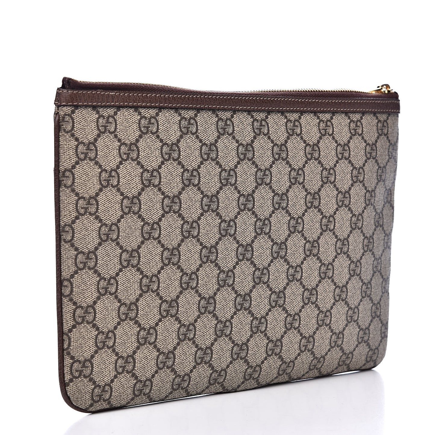 GG Supreme Monogram Large Ophidia Pouch Clutch Brown