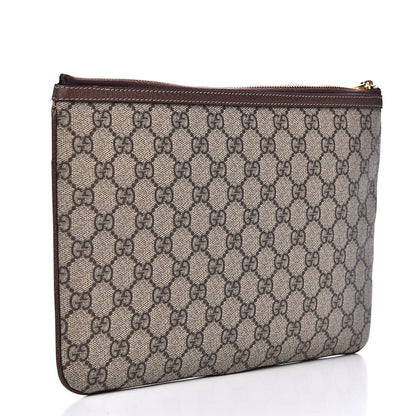 Gucci GG Supreme Monogram Large Ophidia Pouch Clutch Brown 3 of 12
