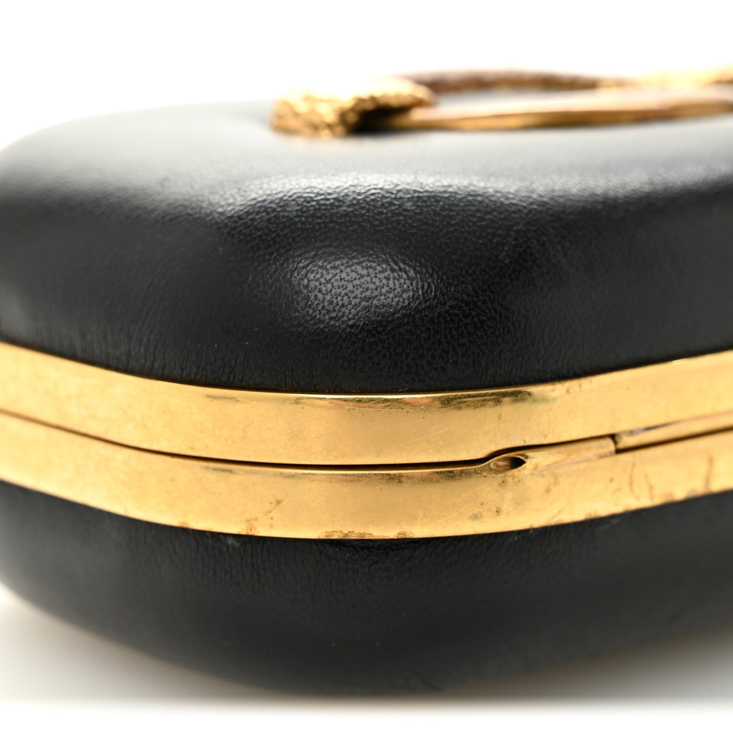 Nappa Chain Knuckle Box Clutch Black