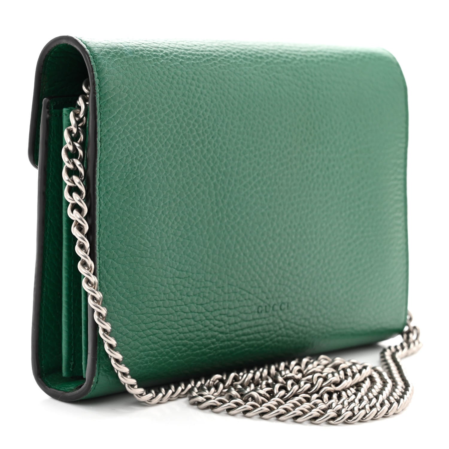 Gucci Calfskin Mini Dionysus Chain Wallet Emerald 3 of 12