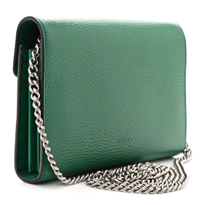 Gucci Calfskin Mini Dionysus Chain Wallet Emerald 3 of 12