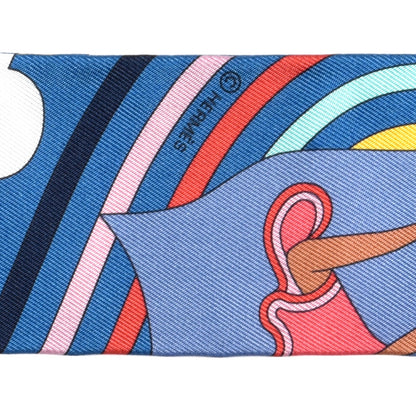 Hermes Silk Carres Volants Twilly Bleu Jaune Vif Multicolor 3 of 4