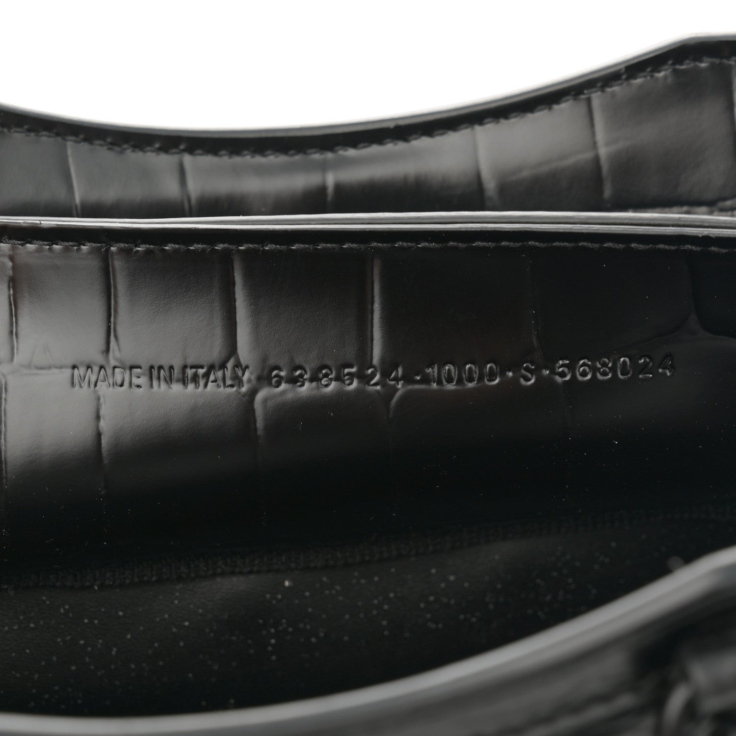 Balenciaga Semi Shiny Calfskin Crocodile Embossed Neo Classic Black Hardware Mini City Black 7 of 15