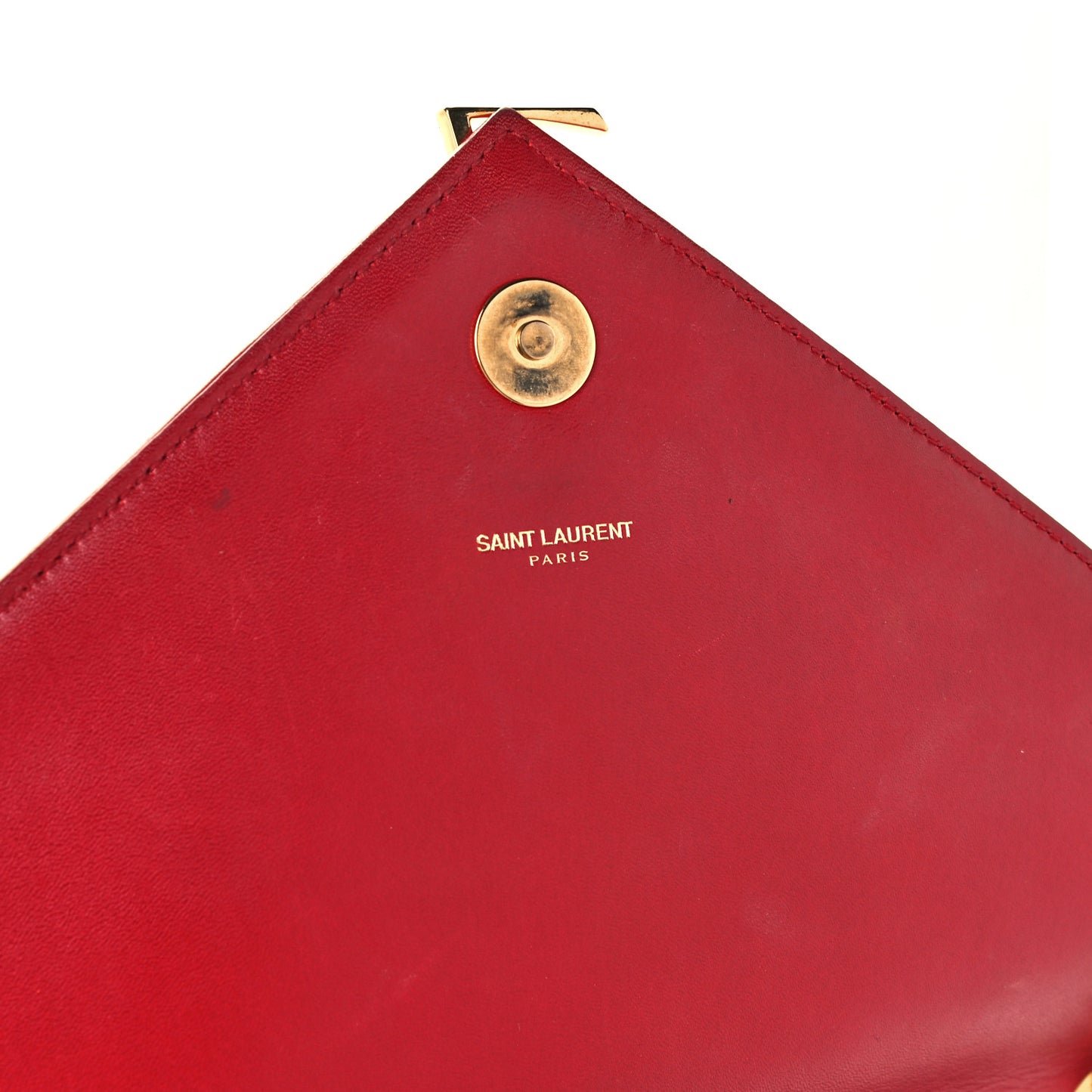 Smooth Calfskin Matelasse Chevron Large Monogram Satchel Red