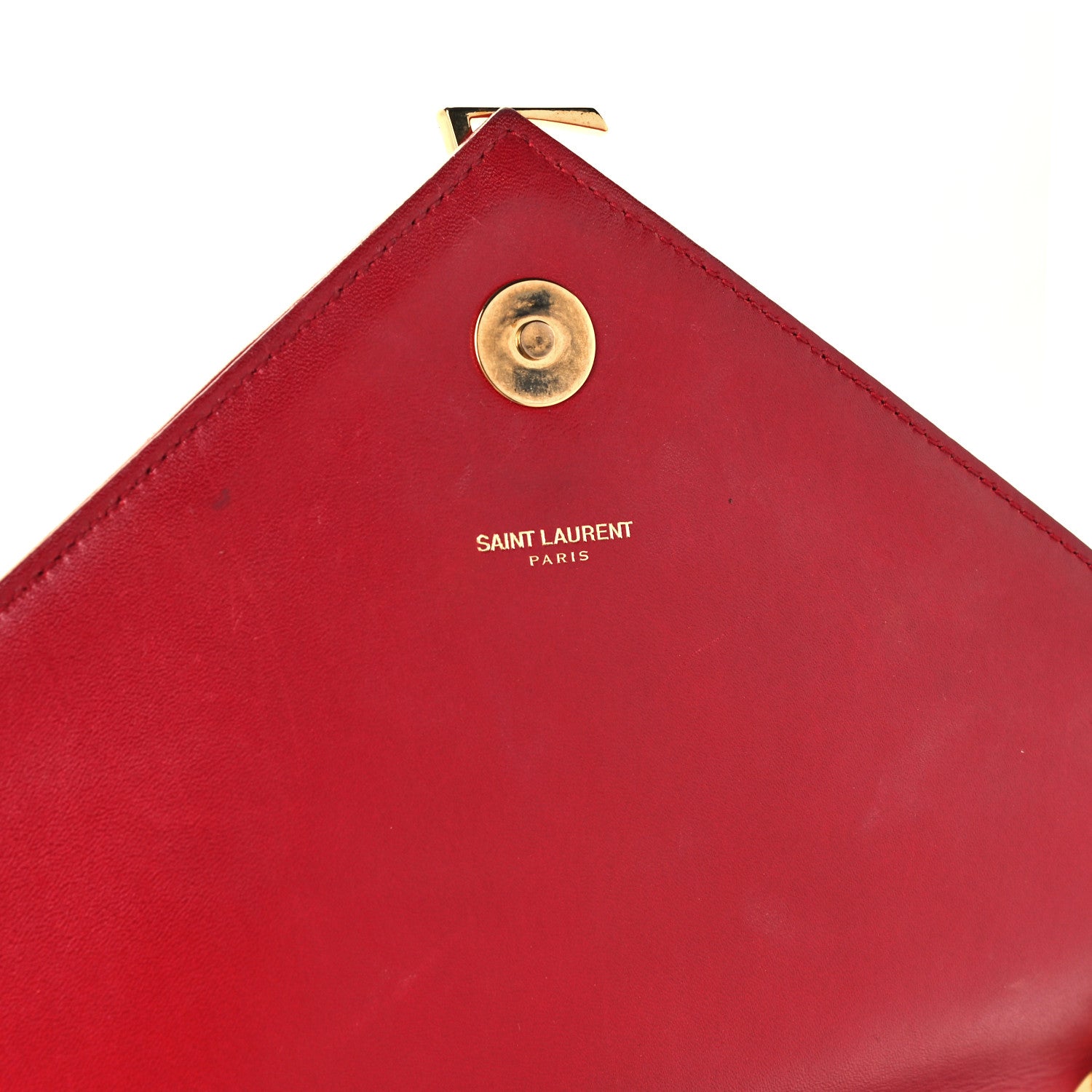 Saint Laurent Smooth Calfskin Matelasse Chevron Large Monogram Satchel Red 6 of 12