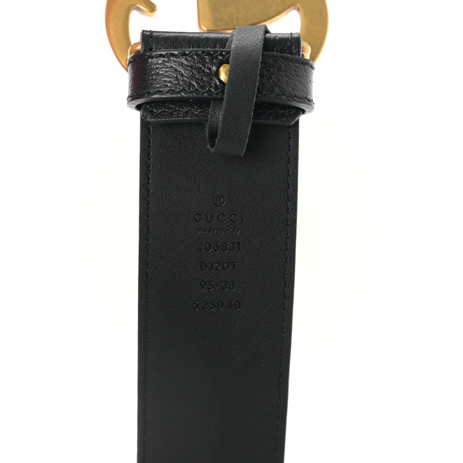 Gucci Textured Calfskin Double G 40mm Belt 95 38 Black 3 of 4