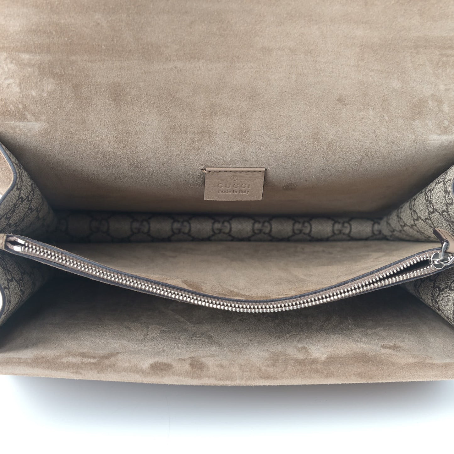 GG Supreme Monogram Medium Dionysus Shoulder Bag Taupe