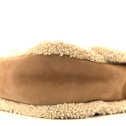 Saint Laurent Nubuck Shearling Monogram Medium Niki Chain Satchel Ivory Natural Tan 10 of 13