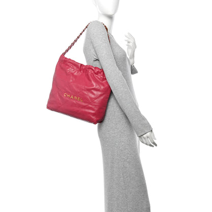 Chanel Shiny Calfskin Quilted Small Chanel 22 Fuchsia 2 of 12