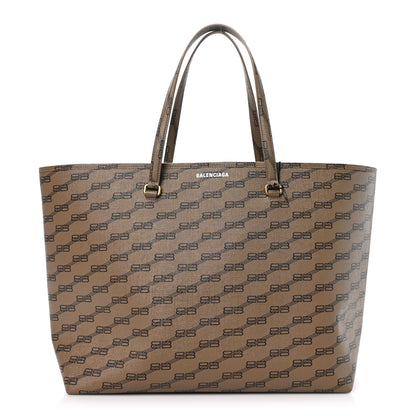 Balenciaga Coated Canvas BB Monogram Large Signature East West Shopper Bag Beige Brown 1 of 10